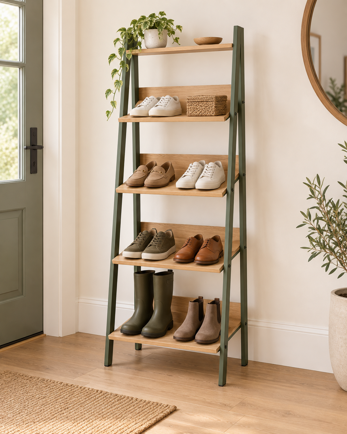 Leaning Shoe Library